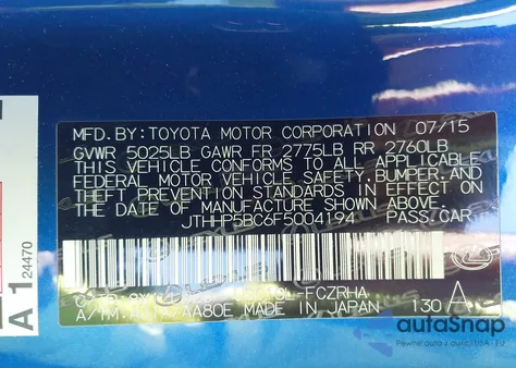 2015 Lexus Rc F z USA, uszkodzony, nr VIN JTHHP5BC6F5004194